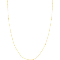 Olas d'Oro - 14K Yellow Gold Triple Bead Saturn Chain Choker Necklace with Lobster Lock - 10" Length
