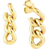 Olas d'Oro - 14K Yellow Gold Triple Curb Link Dangle Earrings - 3.80 Grams Total Weight