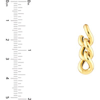 Olas d'Oro - 14K Yellow Gold Triple Curb Link Dangle Earrings - 3.80 Grams Total Weight