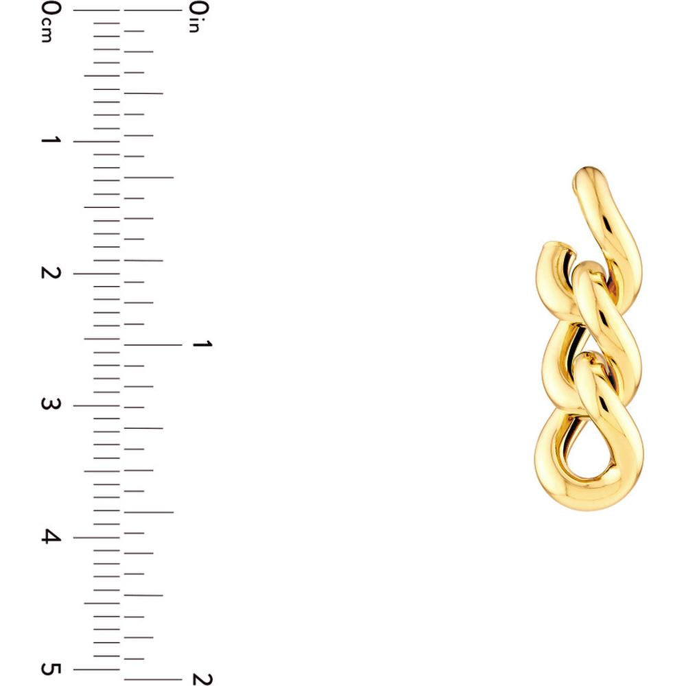 Olas d'Oro - 14K Yellow Gold Triple Curb Link Dangle Earrings - 3.80 Grams Total Weight