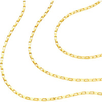 Olas d'Oro - 14K Yellow Gold Triple Graduated Box Link Necklace