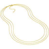 Olas d'Oro - 14K Yellow Gold Triple Graduated Box Link Necklace
