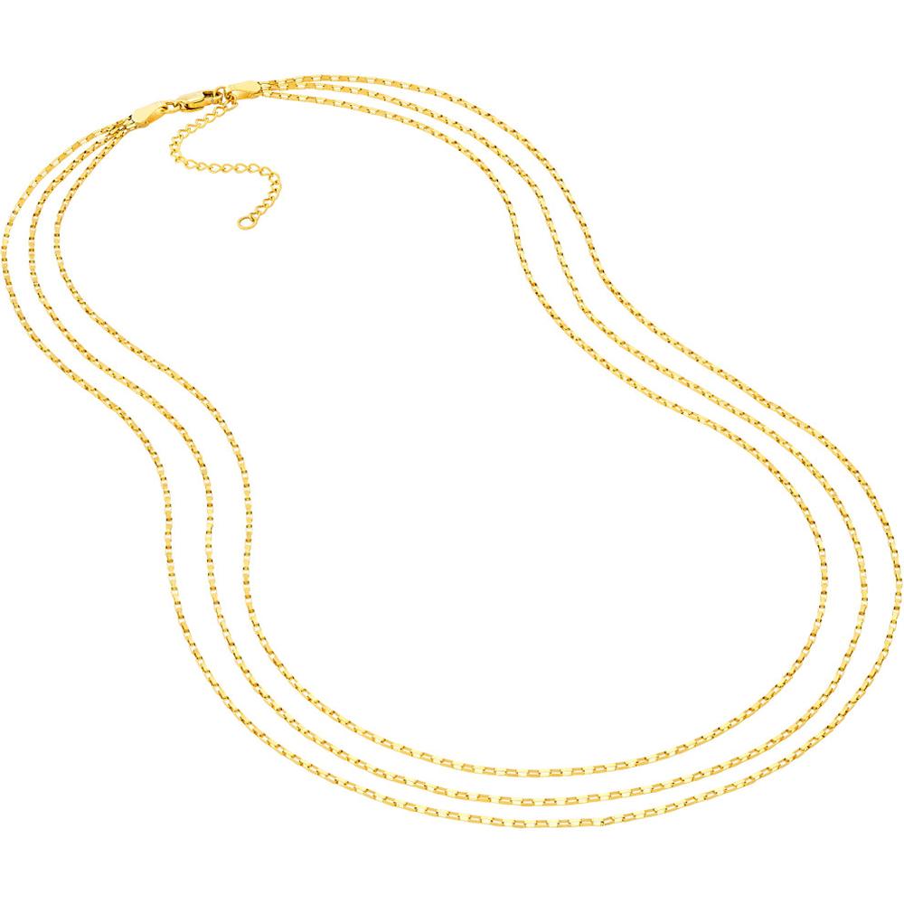 Olas d'Oro - 14K Yellow Gold Triple Graduated Box Link Necklace