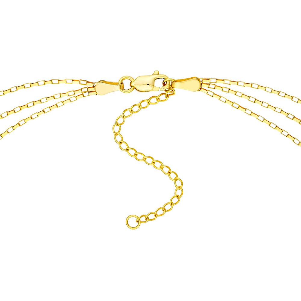 Olas d'Oro - 14K Yellow Gold Triple Graduated Box Link Necklace