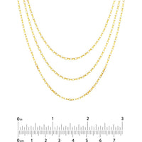 Olas d'Oro - 14K Yellow Gold Triple Graduated Box Link Necklace