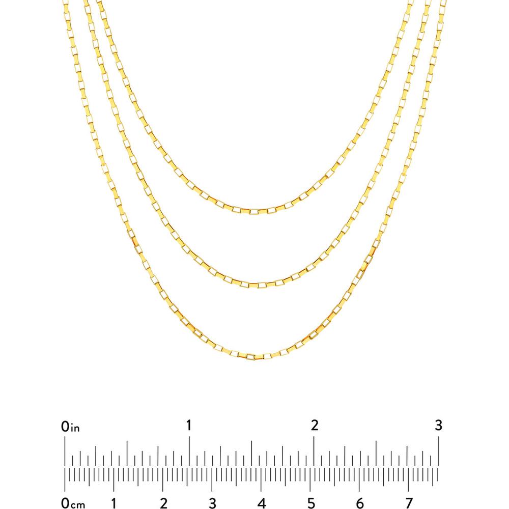 Olas d'Oro - 14K Yellow Gold Triple Graduated Box Link Necklace