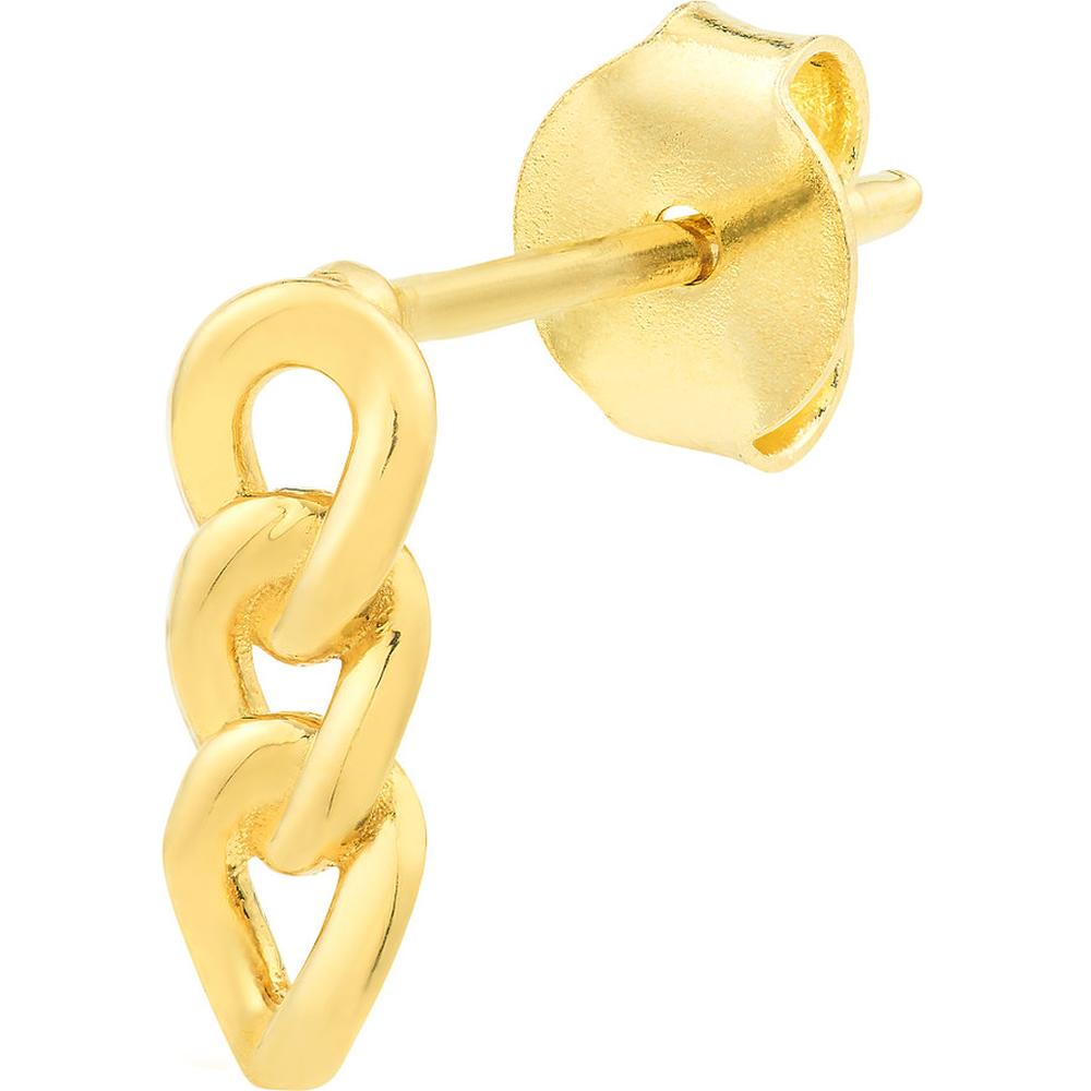 Olas d'Oro - 14K Yellow Gold Triple Link Post Earrings - 1.13 Grams Total Weight