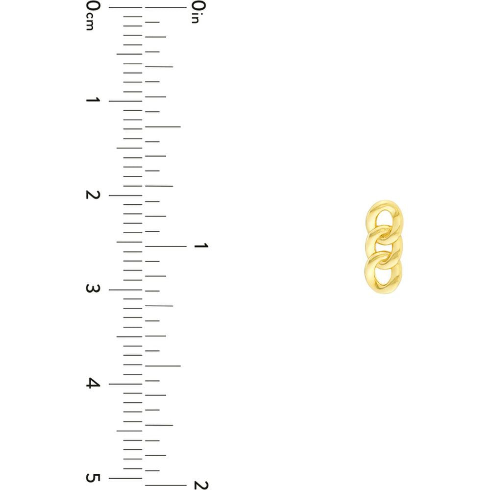 Olas d'Oro - 14K Yellow Gold Triple Link Post Earrings - 1.13 Grams Total Weight