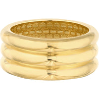 Olas d'Oro - 14K Yellow Gold Triple Ridge Band Ring - Size 6