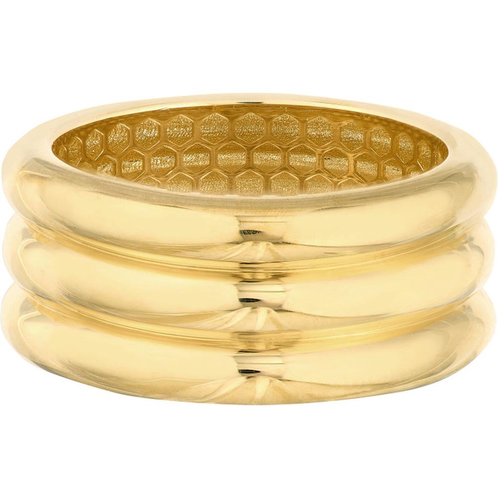 Olas d'Oro - 14K Yellow Gold Triple Ridge Band Ring - Size 6