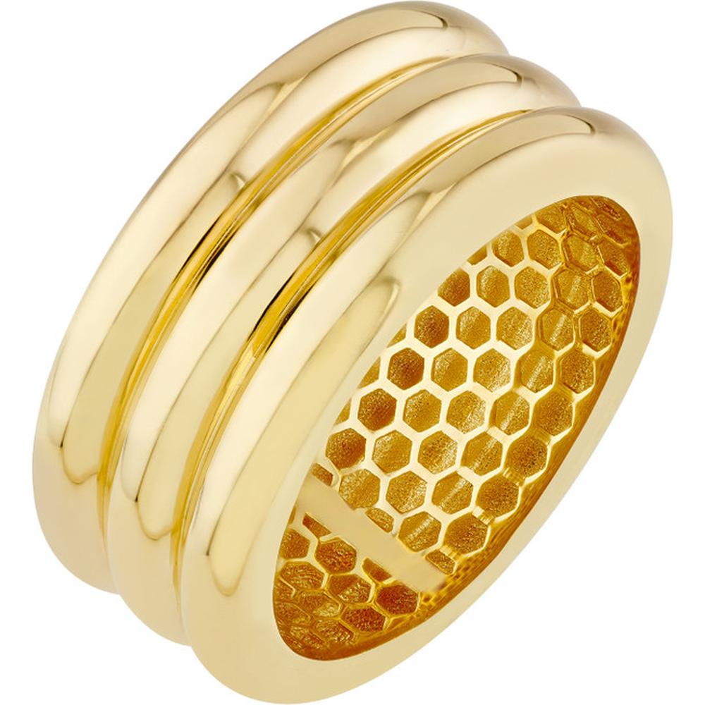 Olas d'Oro - 14K Yellow Gold Triple Ridge Band Ring - Size 6