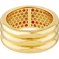 Olas d'Oro - 14K Yellow Gold Triple Ridge Band Ring - Size 6