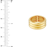 Olas d'Oro - 14K Yellow Gold Triple Ridge Band Ring - Size 6