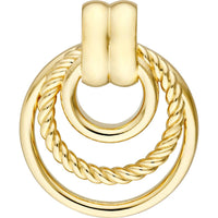 Olas d'Oro - 14K Yellow Gold Triple Rope Hoop Dangle Earrings