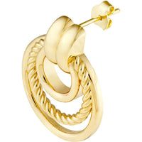 Olas d'Oro - 14K Yellow Gold Triple Rope Hoop Dangle Earrings