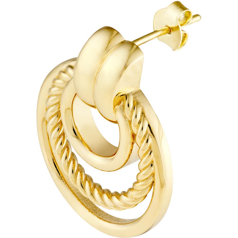 Olas d'Oro - 14K Yellow Gold Triple Rope Hoop Dangle Earrings