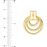 Olas d'Oro - 14K Yellow Gold Triple Rope Hoop Dangle Earrings