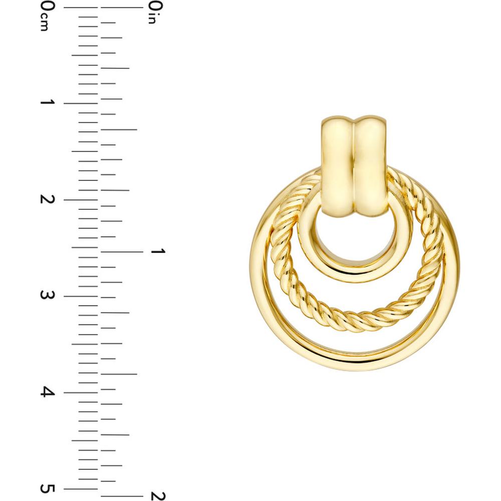 Olas d'Oro - 14K Yellow Gold Triple Rope Hoop Dangle Earrings