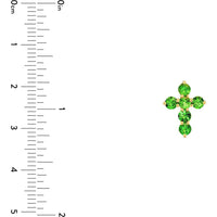 Olas d'Oro - 14K Yellow Gold Tsavorite Cross Pendant - 0.78 Carat Total Gem Weight