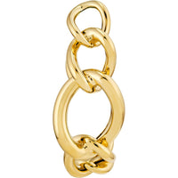 Olas d'Oro - 14K Yellow Gold Tube Link Hoop Earrings - Bold, Sculptural Design with Hinge Closure