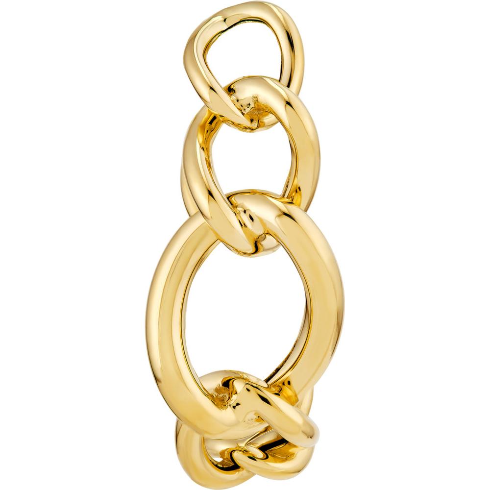 Olas d'Oro - 14K Yellow Gold Tube Link Hoop Earrings - Bold, Sculptural Design with Hinge Closure