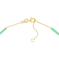 Olas d'Oro - 14K Yellow Gold Turquoise Enamel Alternating Bar Adjustable Anklet