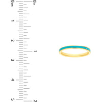 Olas d'Oro - 14K Yellow Gold Turquoise Enamel Band Ring - Size 7