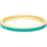 Olas d'Oro - 14K Yellow Gold Turquoise Enamel Band Ring - Size 8