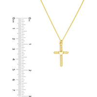 Olas d'Oro - 14K Yellow Gold Twist Cross Heart Necklace - Adjustable 16-18 Inches, 3.97 Grams