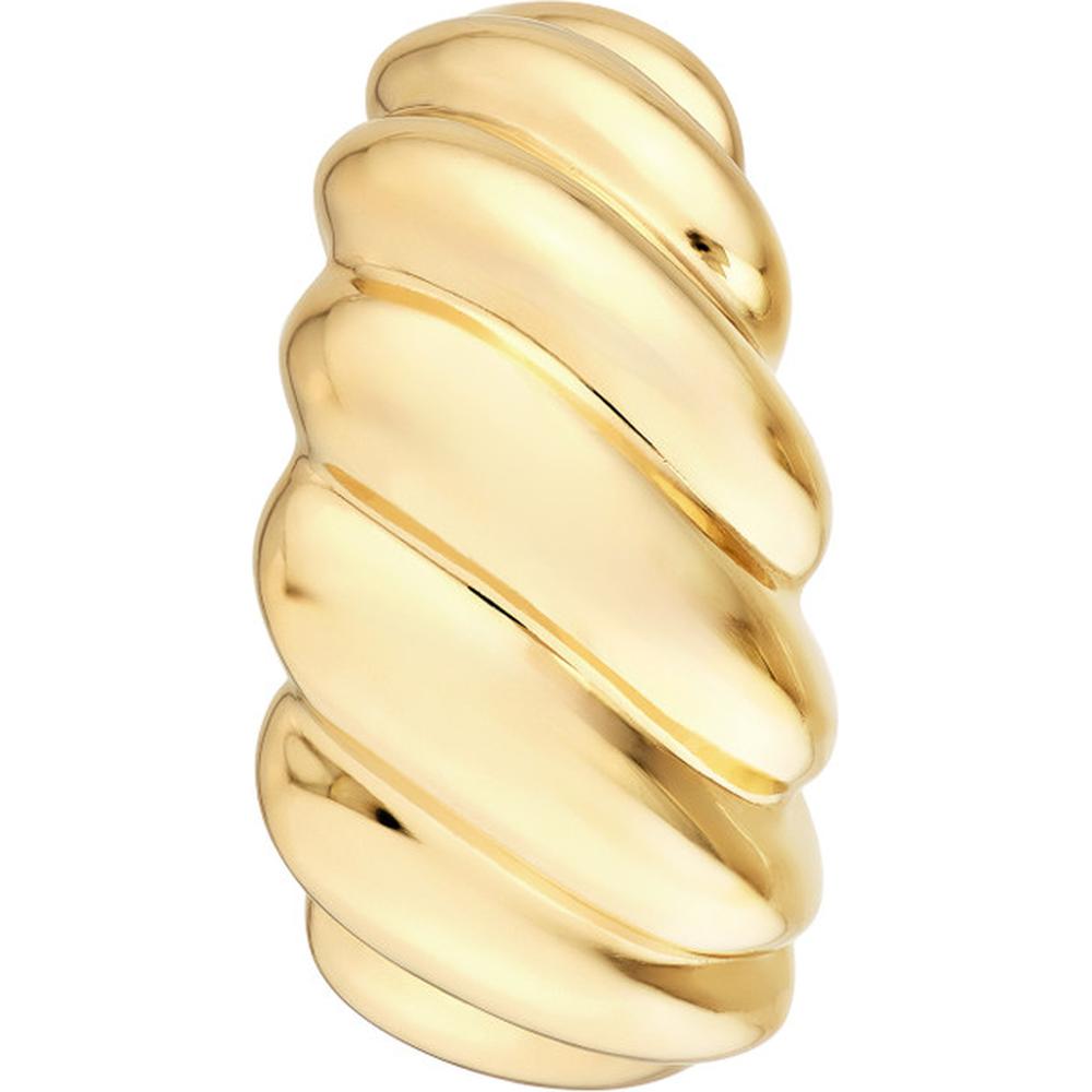 Olas d'Oro - 14K Yellow Gold Twist Dome Hoop Earrings - 3.30 Grams Total Weight