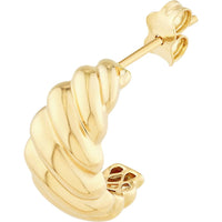 Olas d'Oro - 14K Yellow Gold Twist Dome Hoop Earrings - 3.30 Grams Total Weight