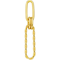 Olas d'Oro - 14K Yellow Gold Twist Paper Clip Link Dangle Earrings