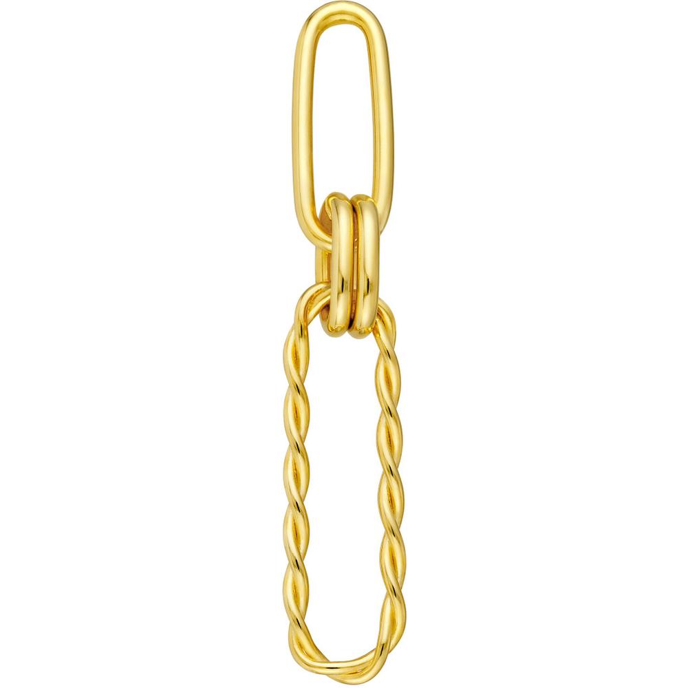 Olas d'Oro - 14K Yellow Gold Twist Paper Clip Link Dangle Earrings