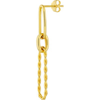 Olas d'Oro - 14K Yellow Gold Twist Paper Clip Link Dangle Earrings