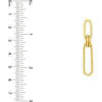 Olas d'Oro - 14K Yellow Gold Twist Paper Clip Link Dangle Earrings