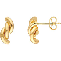 Olas d'Oro - 14K Yellow Gold Twist Tube Polished Stud Earrings - 1.10 Grams Total Weight