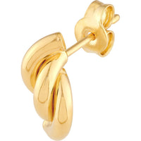 Olas d'Oro - 14K Yellow Gold Twist Tube Polished Stud Earrings - 1.10 Grams Total Weight