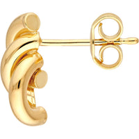 Olas d'Oro - 14K Yellow Gold Twist Tube Polished Stud Earrings - 1.10 Grams Total Weight