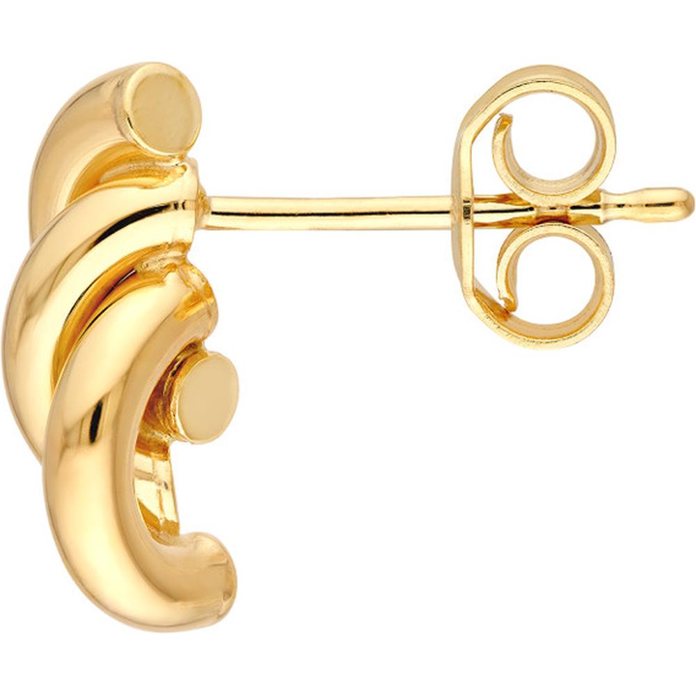 Olas d'Oro - 14K Yellow Gold Twist Tube Polished Stud Earrings - 1.10 Grams Total Weight