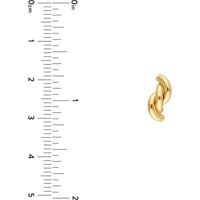 Olas d'Oro - 14K Yellow Gold Twist Tube Polished Stud Earrings - 1.10 Grams Total Weight