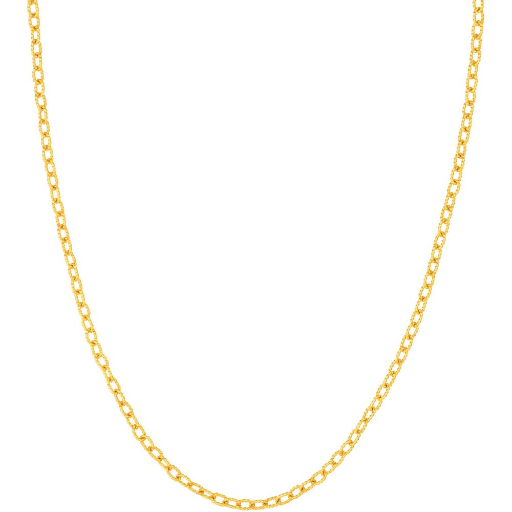 Olas d'Oro - 14K Yellow Gold Twisted Forzentina Chain Bracelet - 7.50" Length - 4.62 Grams Average Weight