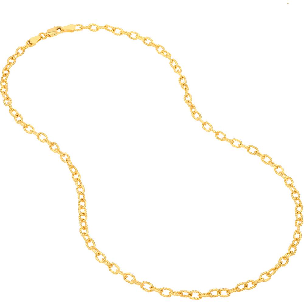 Olas d'Oro - 14K Yellow Gold Twisted Forzentina Chain Bracelet - 7.50" Length - 4.62 Grams Average Weight