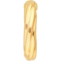 Olas d'Oro - 14K Yellow Gold Twisted Open Hoop Earrings - 10mm ID