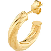 Olas d'Oro - 14K Yellow Gold Twisted Open Hoop Earrings - 10mm ID