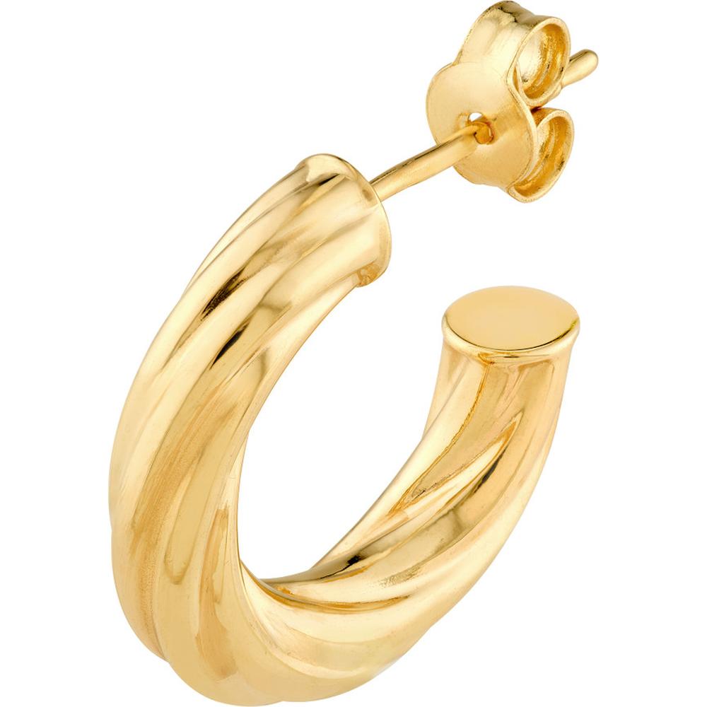 Olas d'Oro - 14K Yellow Gold Twisted Open Hoop Earrings - 10mm ID