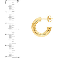 Olas d'Oro - 14K Yellow Gold Twisted Open Hoop Earrings - 10mm ID