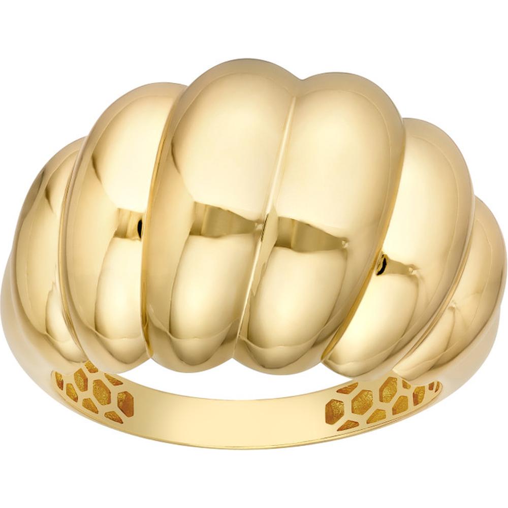 Olas d'Oro - 14K Yellow Gold Twisted Polished Dome Ring - Size 6