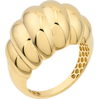 Olas d'Oro - 14K Yellow Gold Twisted Polished Dome Ring - Size 6
