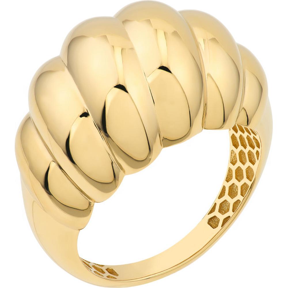 Olas d'Oro - 14K Yellow Gold Twisted Polished Dome Ring - Size 6