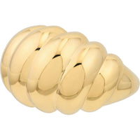 Olas d'Oro - 14K Yellow Gold Twisted Polished Dome Ring - Size 6